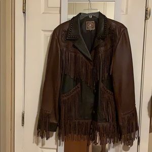 Double D ranch 100% leather jacket
